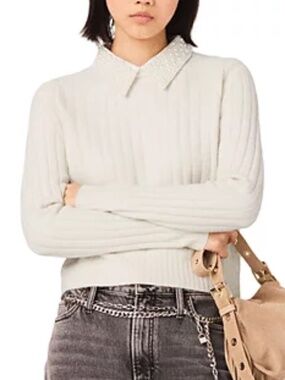 Micloza Ribbed Collared Sweater